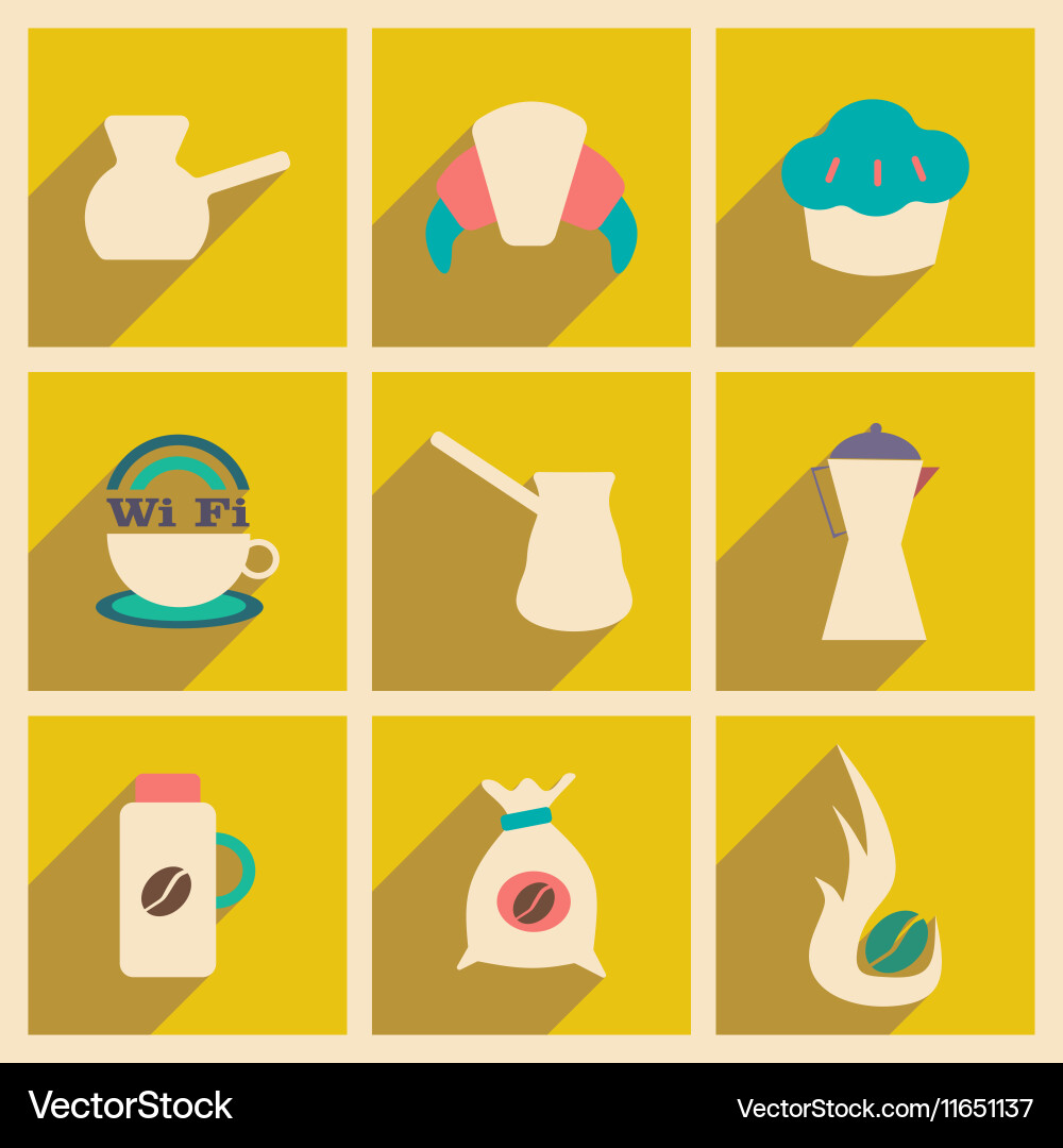 Flat with shadow concept and mobile application vector image