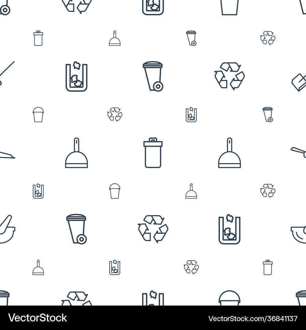 Garbage icons pattern seamless white background Vector Image
