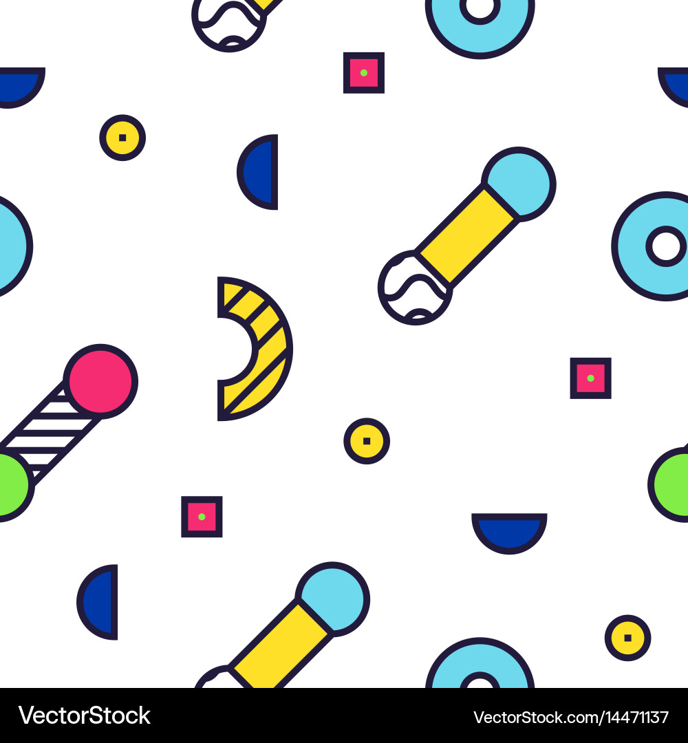 Geometric Memphis Style Pattern Vector Image