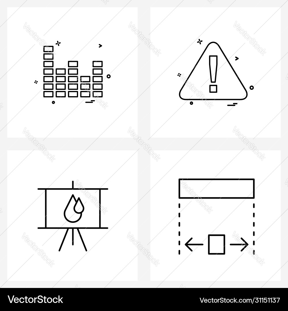 Isolated symbols set 4 simple line icons Vector Image