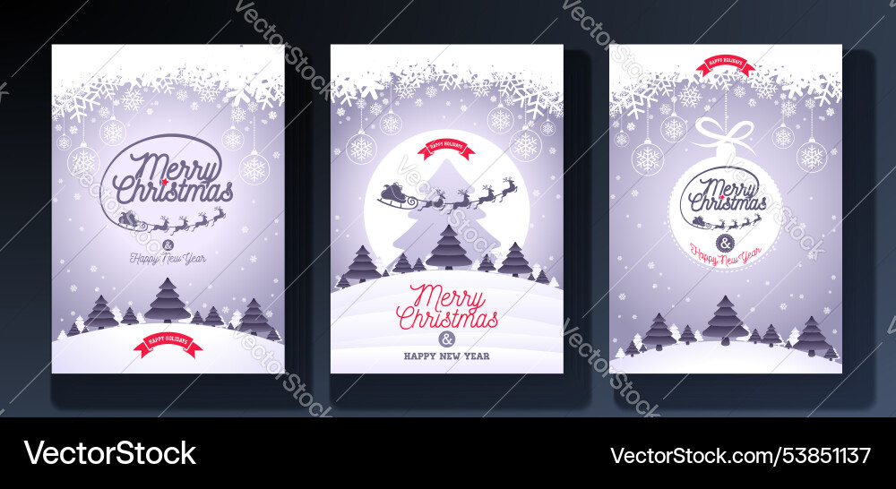Merry christmas and happy new year greeting card Vector Image