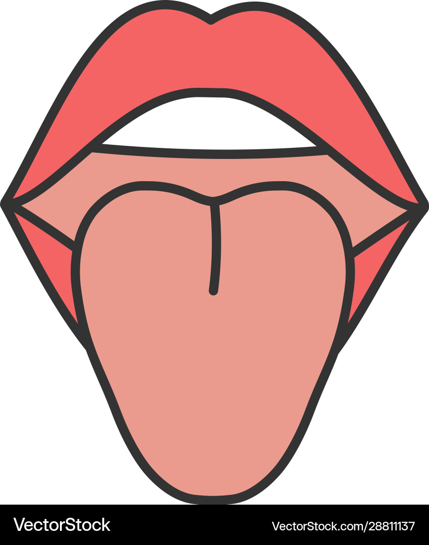 Open Mouth Icon - Weibliche Anatomie Vektorbild