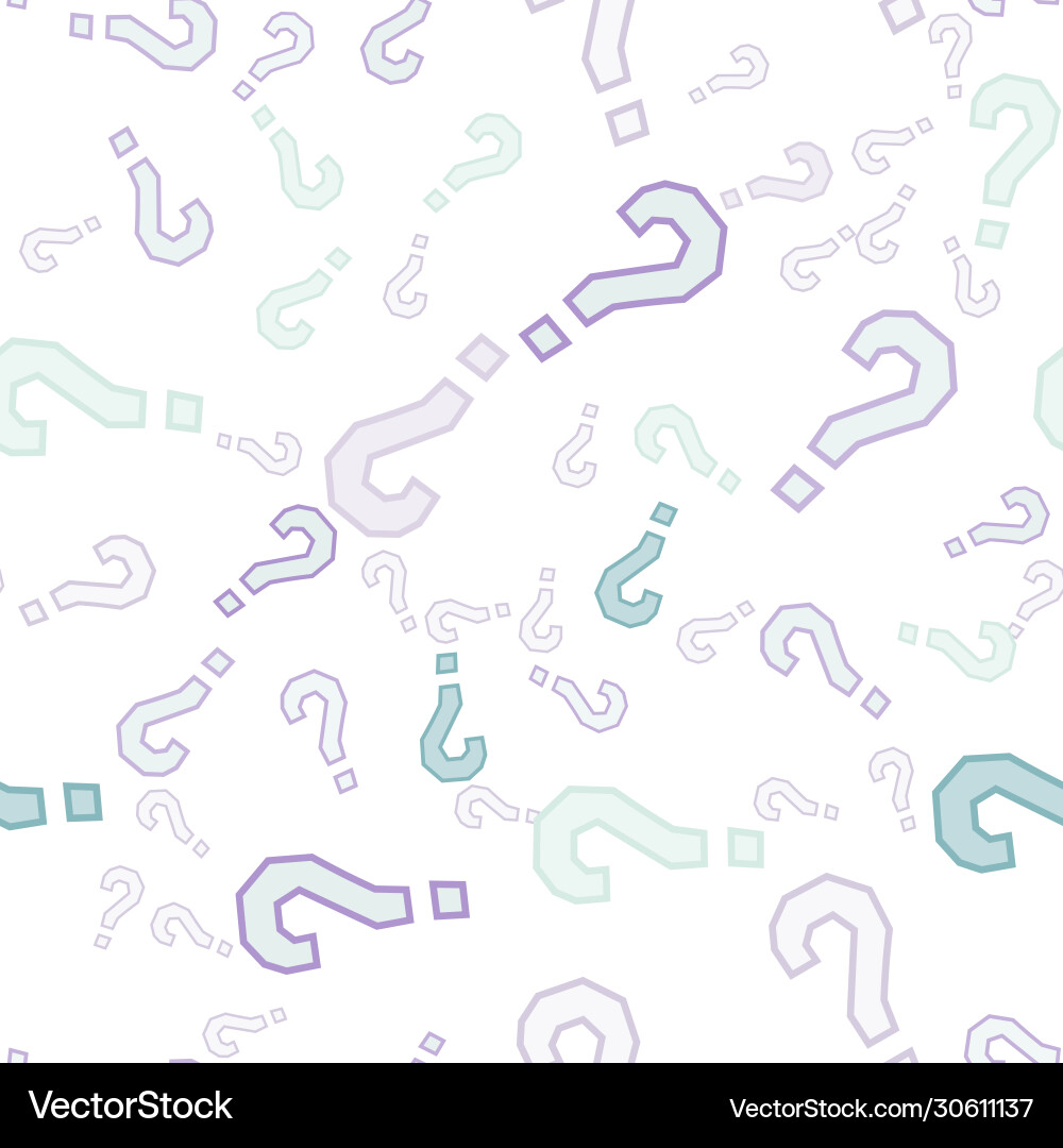 Quiz seamless pattern question marks doubt faq vector image