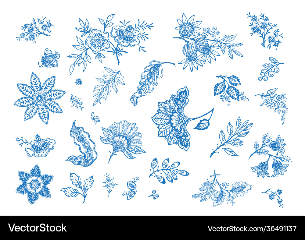 Set pattern elements with stylized ornamental Set pattern elements with stylized ornamental vector image