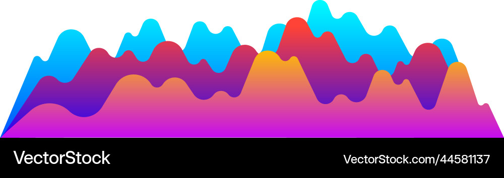 Sound equalizer shape color wave form audio Sound equalizer shape color wave form audio vector image