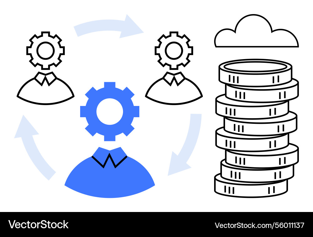 Team collaboration and workflow automation Team collaboration and workflow automation vector image