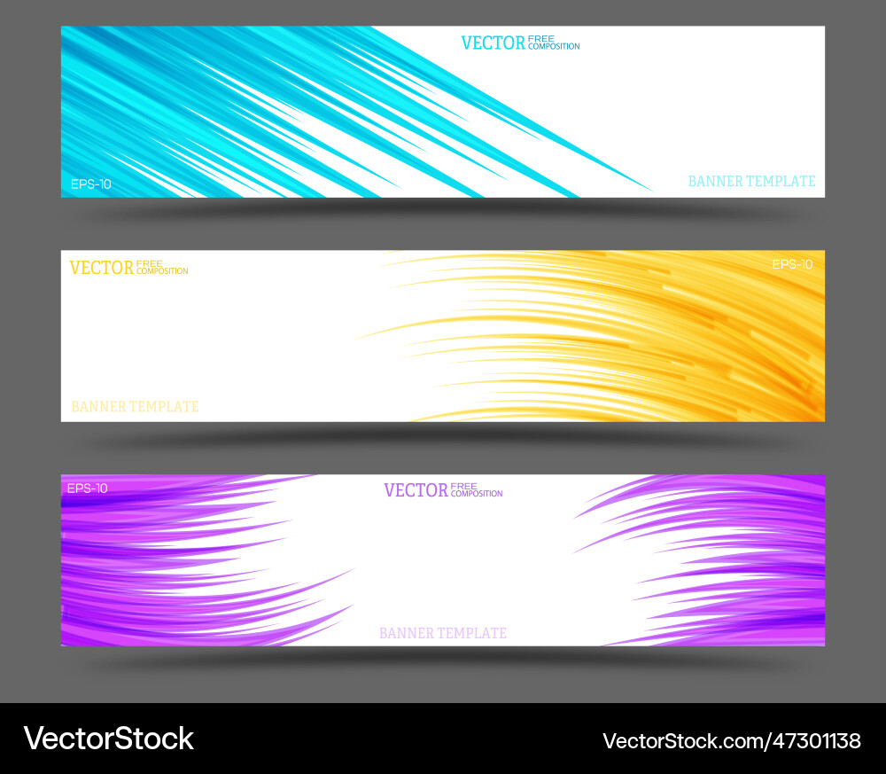 A set of colored banners with an abstract pattern A set of colored banners with an abstract pattern Vector Image
