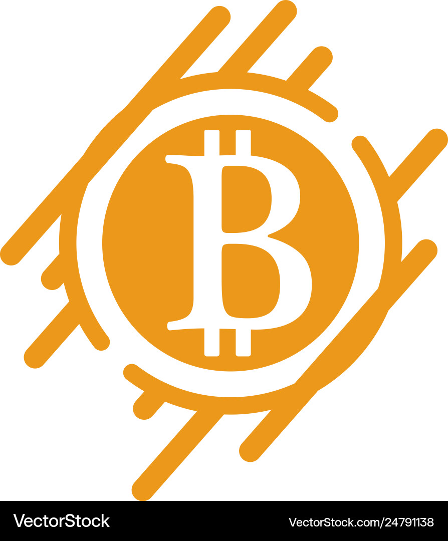 Bitcoin logo template – Royalty-Free Vector | VectorStock