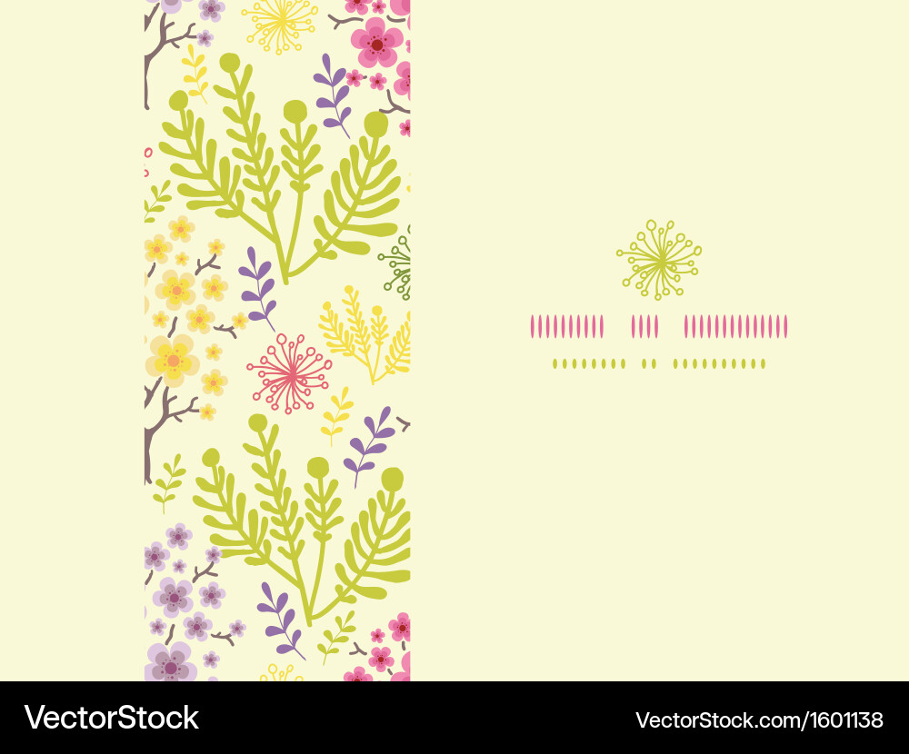 Blossoming trees horizontal frame seamless pattern vector image