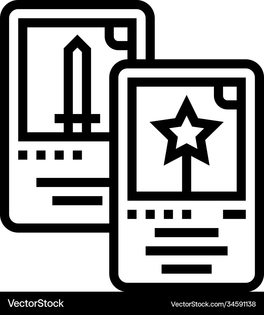 Card game geek line icon Card game geek line icon Vector Image