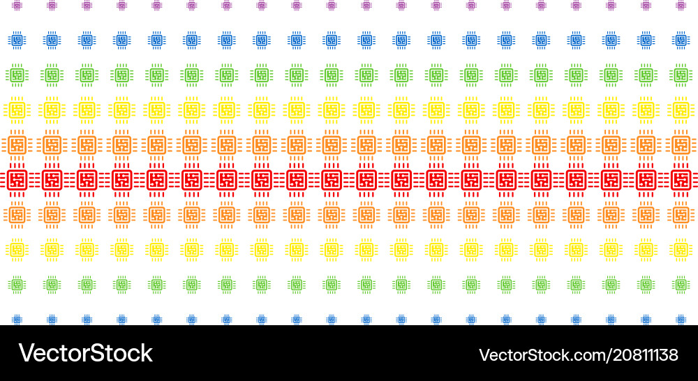 Cpu circuit shape halftone spectral effect Cpu circuit shape halftone spectral effect vector image