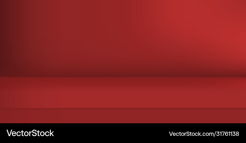Empty red color studio room background product Empty red color studio room background product vector image