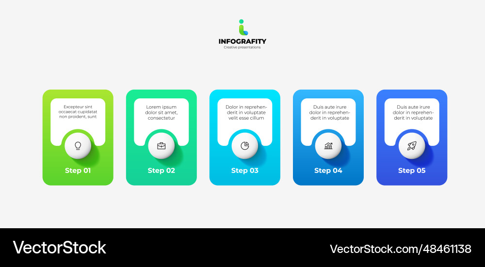 Five banners with circles placed in horizontal row Five banners with circles placed in horizontal row vector image