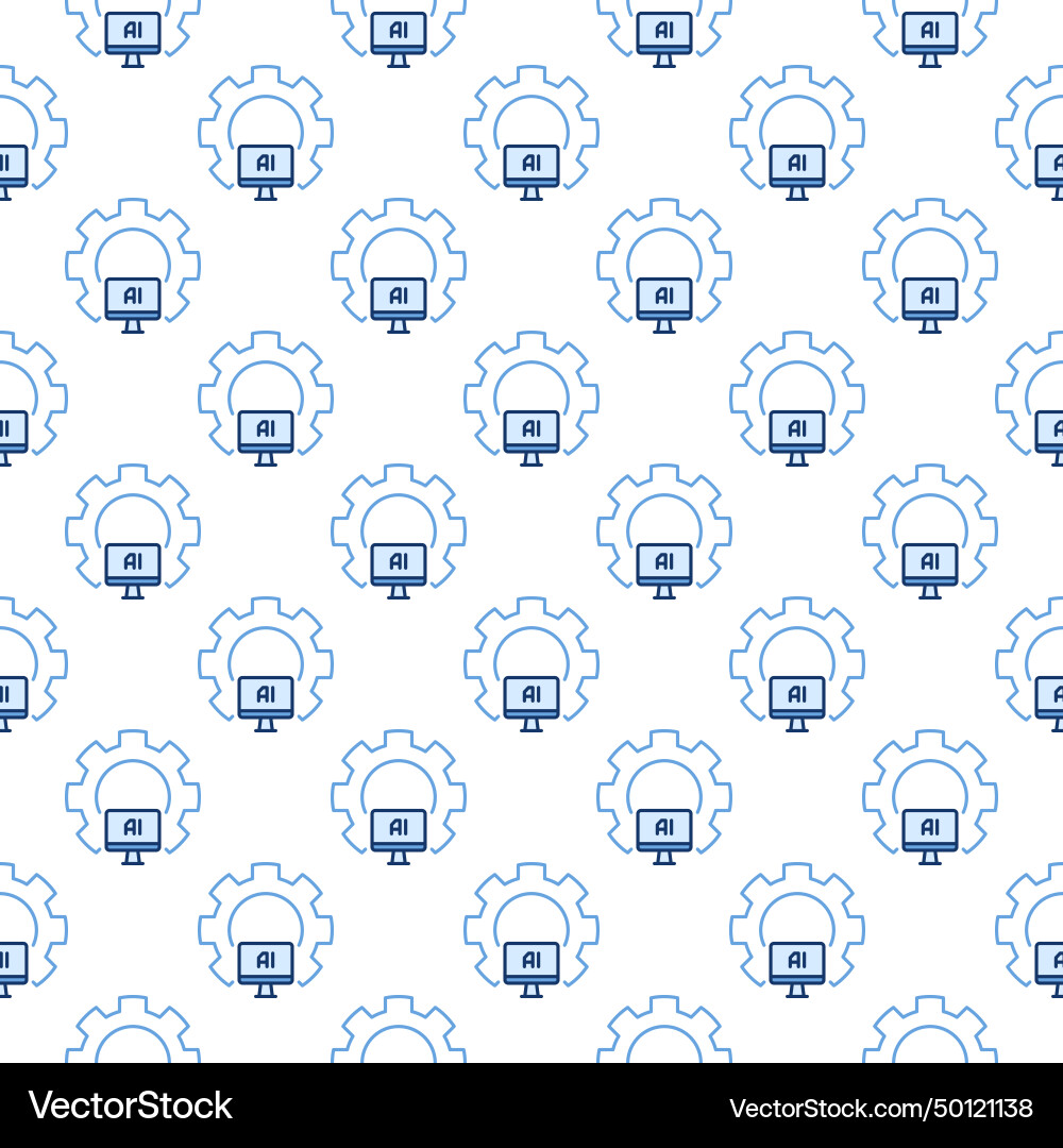 Gear and artificial intelligence computer ai Gear and artificial intelligence computer ai vector image
