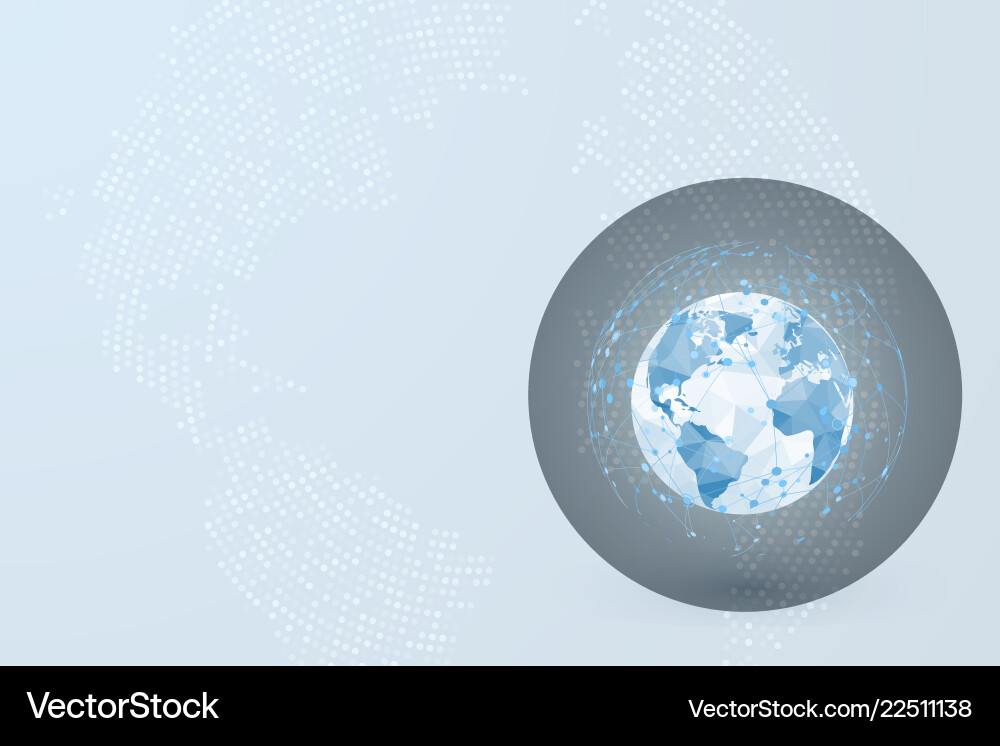 Global network world map point and lines Global network world map point and lines vector image