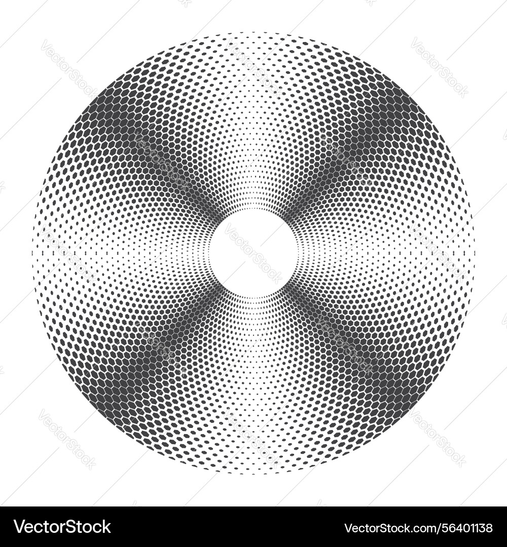 Halftone hexagonal abstract geometric background Halftone hexagonal abstract geometric background Vector Image
