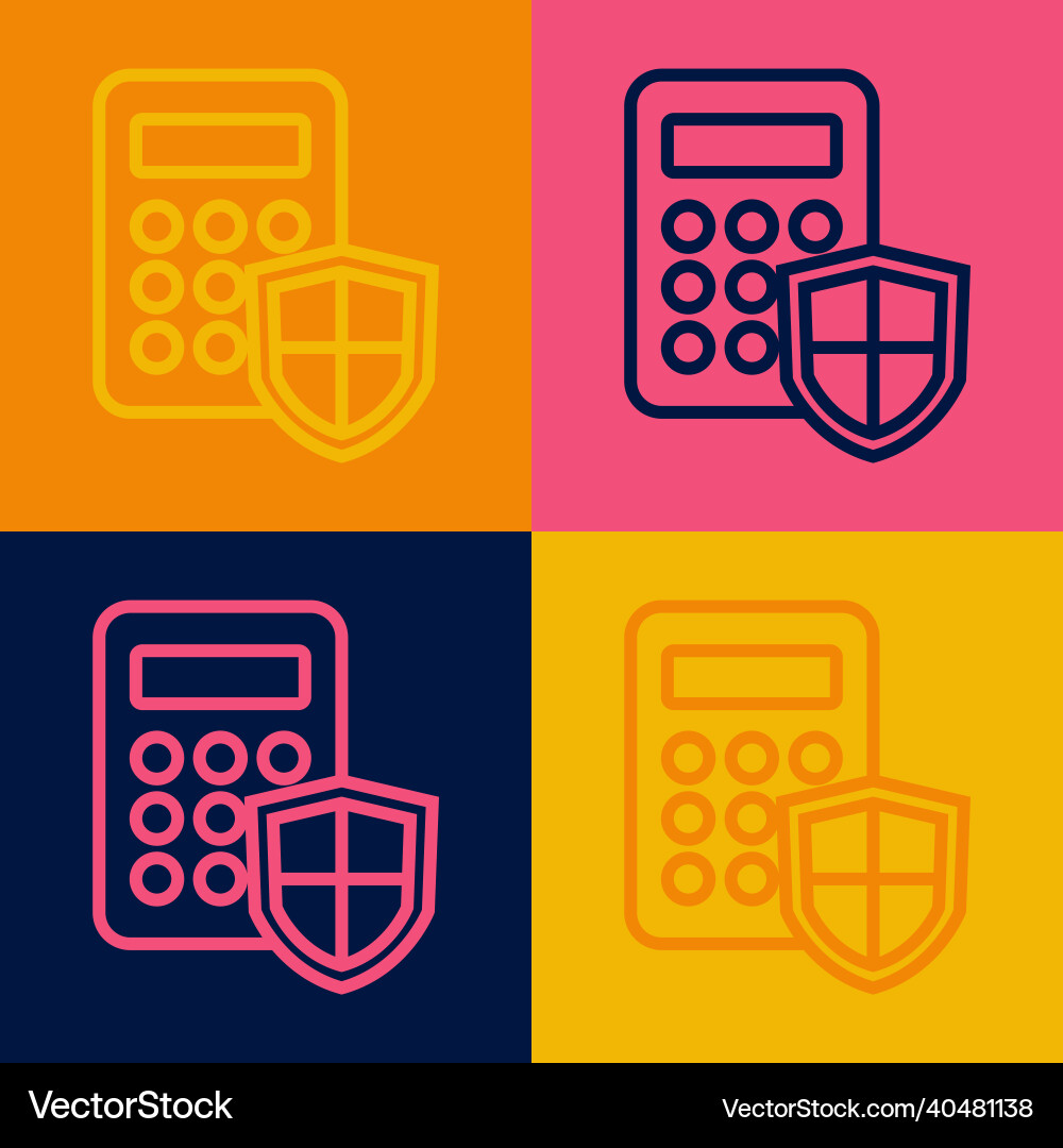 Pop art line security system control panel Pop art line security system control panel vector image