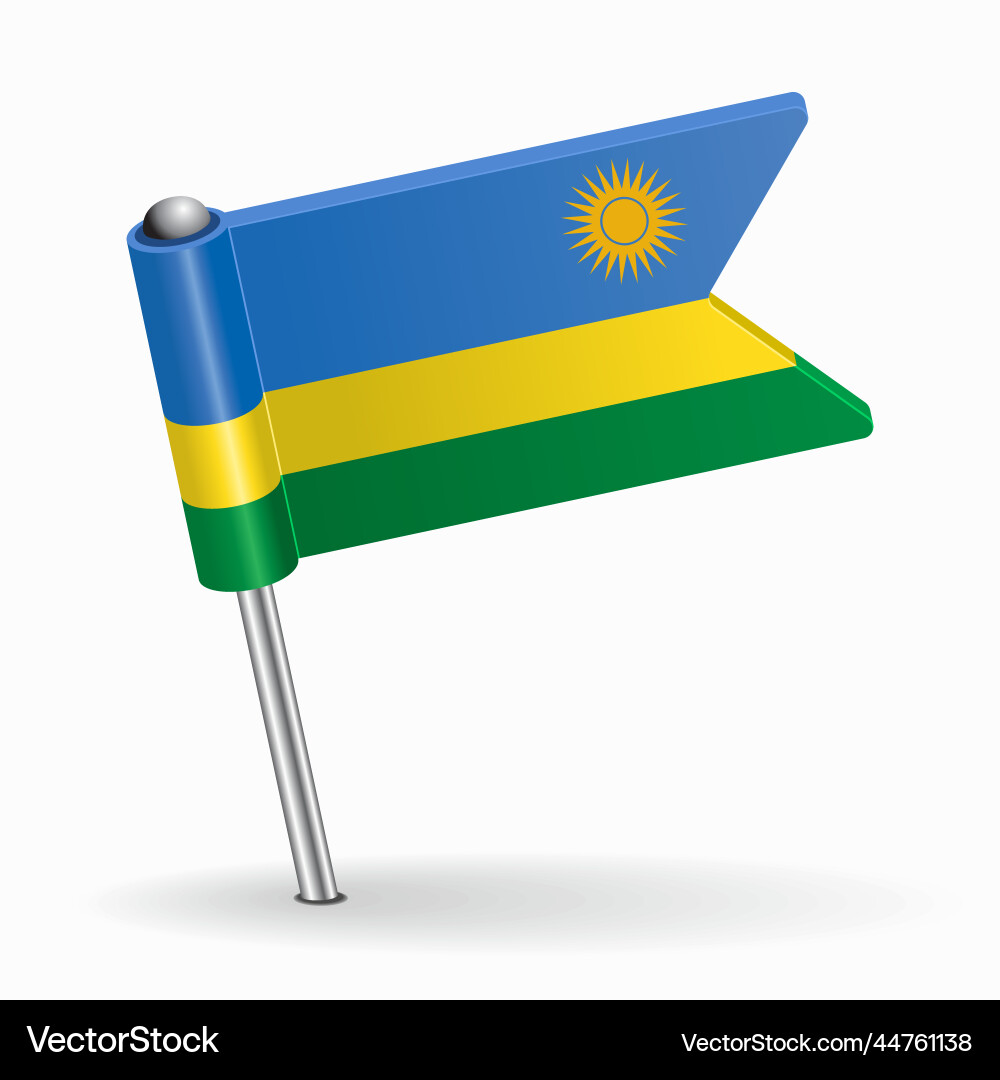 Rwandan flag map pointer layout vector image