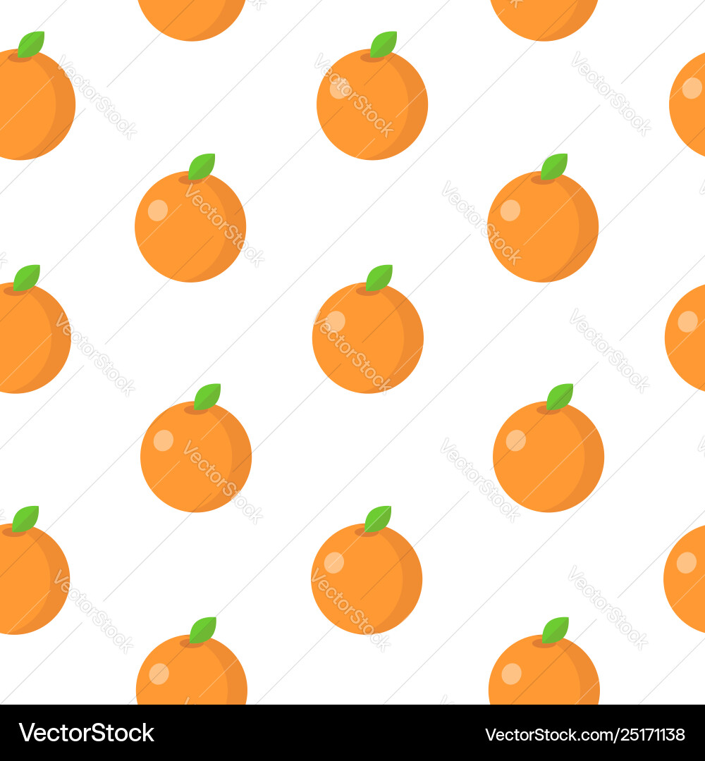 Seamless pattern with orange in flat style Seamless pattern with orange in flat style vector image