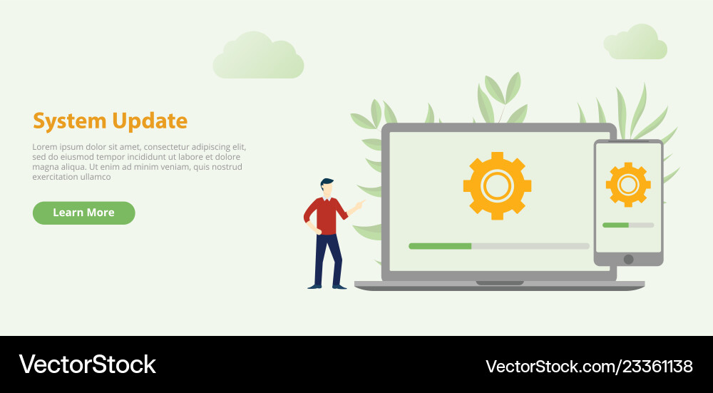 System update design website template banner System update design website template banner vector image