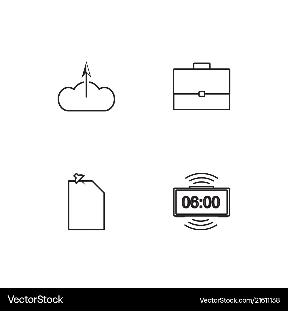 Web linear icons set simple outline vector image