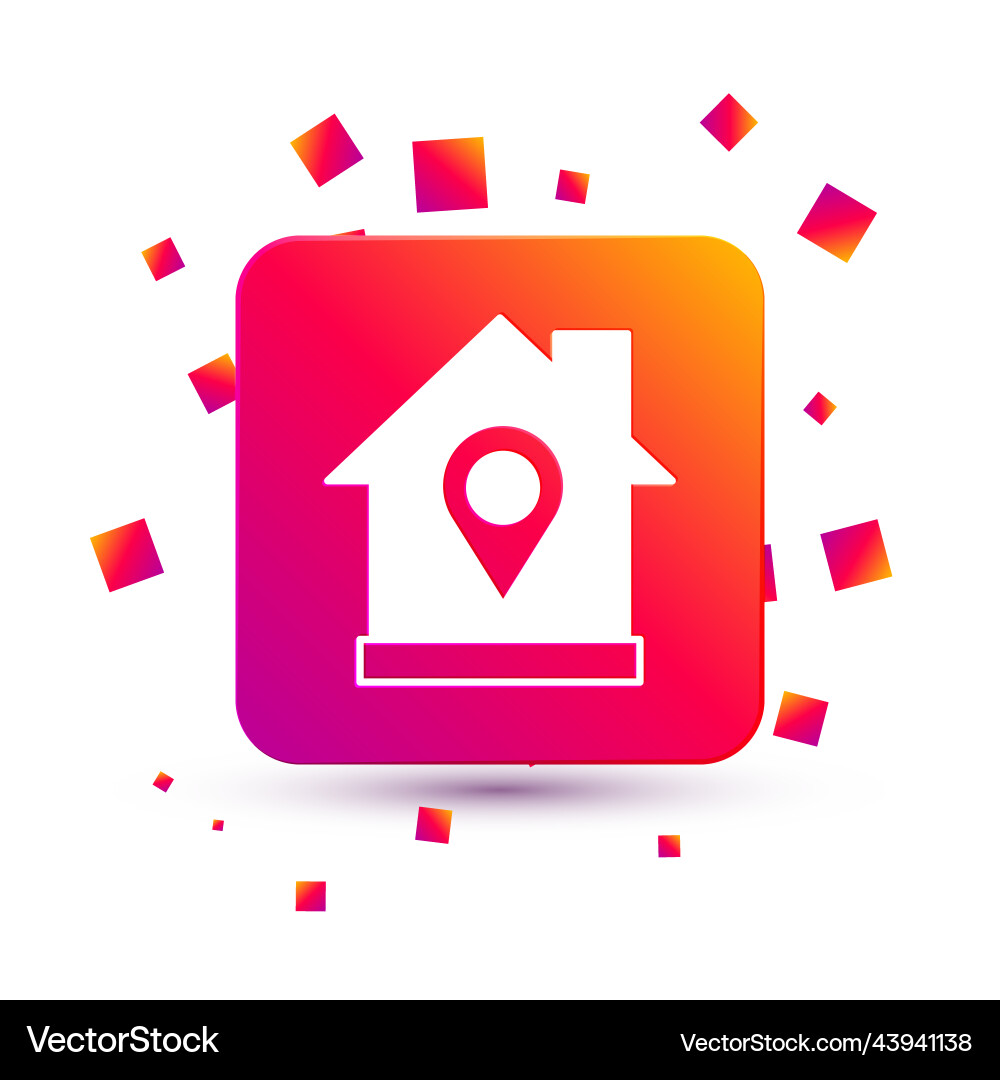 White map pointer with house icon isolated White map pointer with house icon isolated vector image