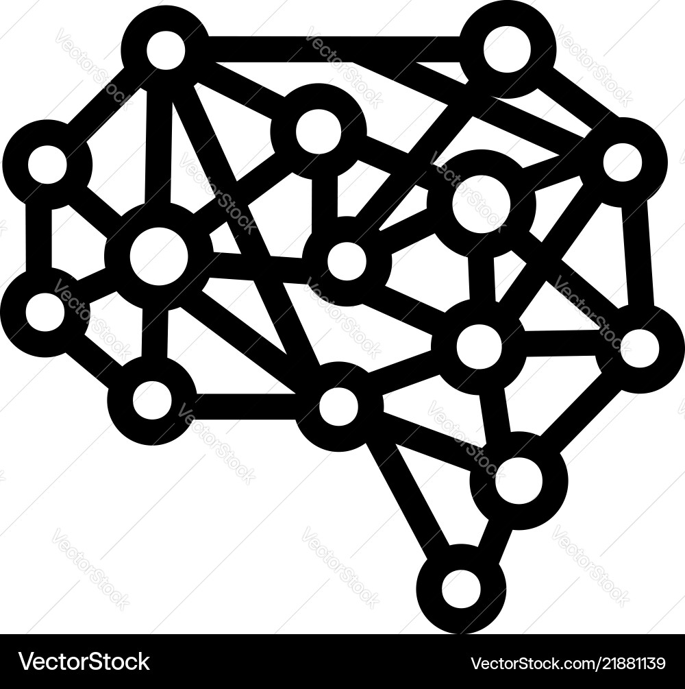 Artificial brain icon outline style Artificial brain icon outline style Vector Image