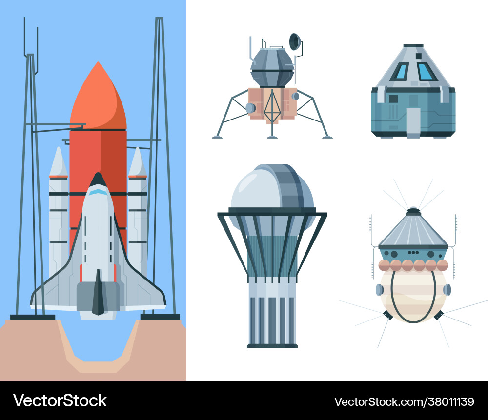 Astronomy set exploring universe science vector image