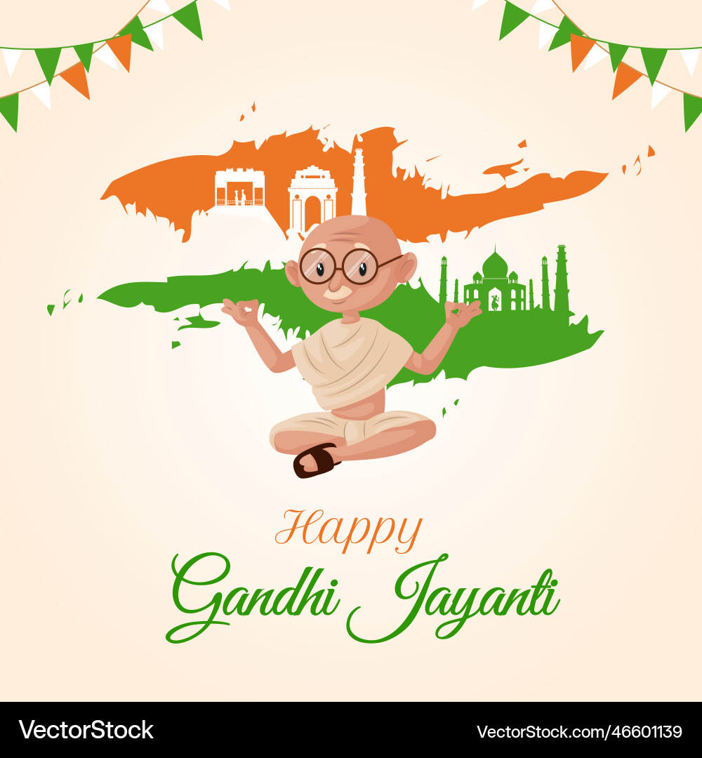 Celebrated 2nd october happy gandhi jayanti banner Celebrated 2nd october happy gandhi jayanti banner vector image