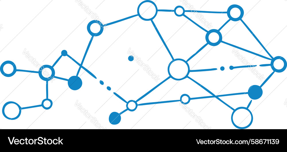 Connected dots network diagram design generative Vector Image