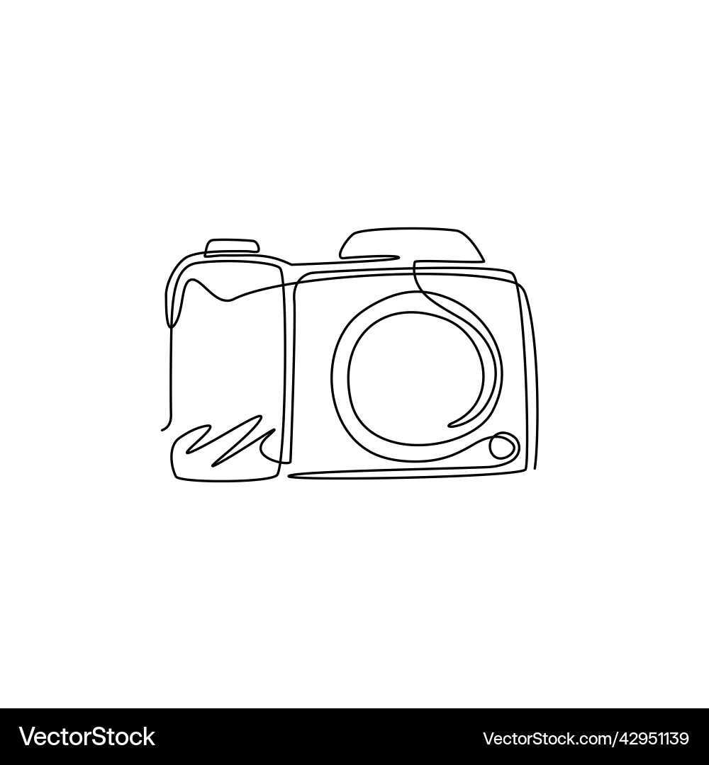Continuous Line Camera Icon Vector Image