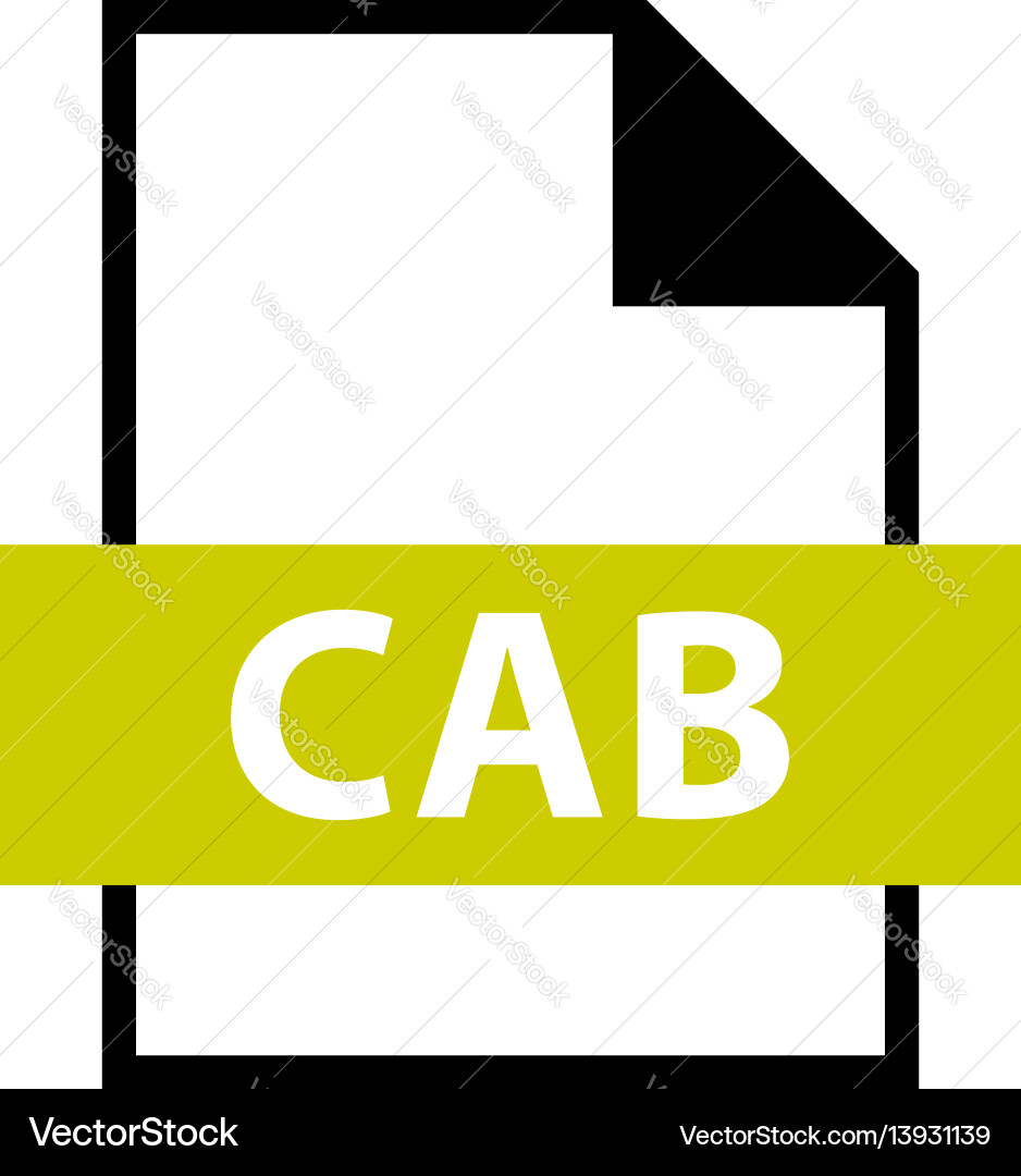 File name extension cab type File name extension cab type vector image