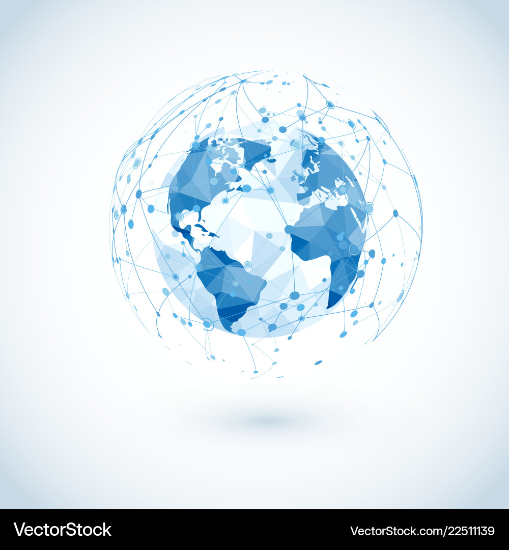Global Network Connection - World Map vector image