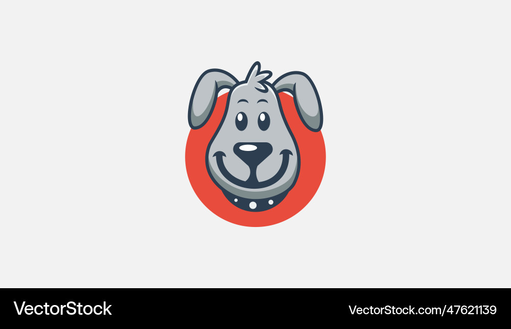 Happy dog face logo design template Vector Image