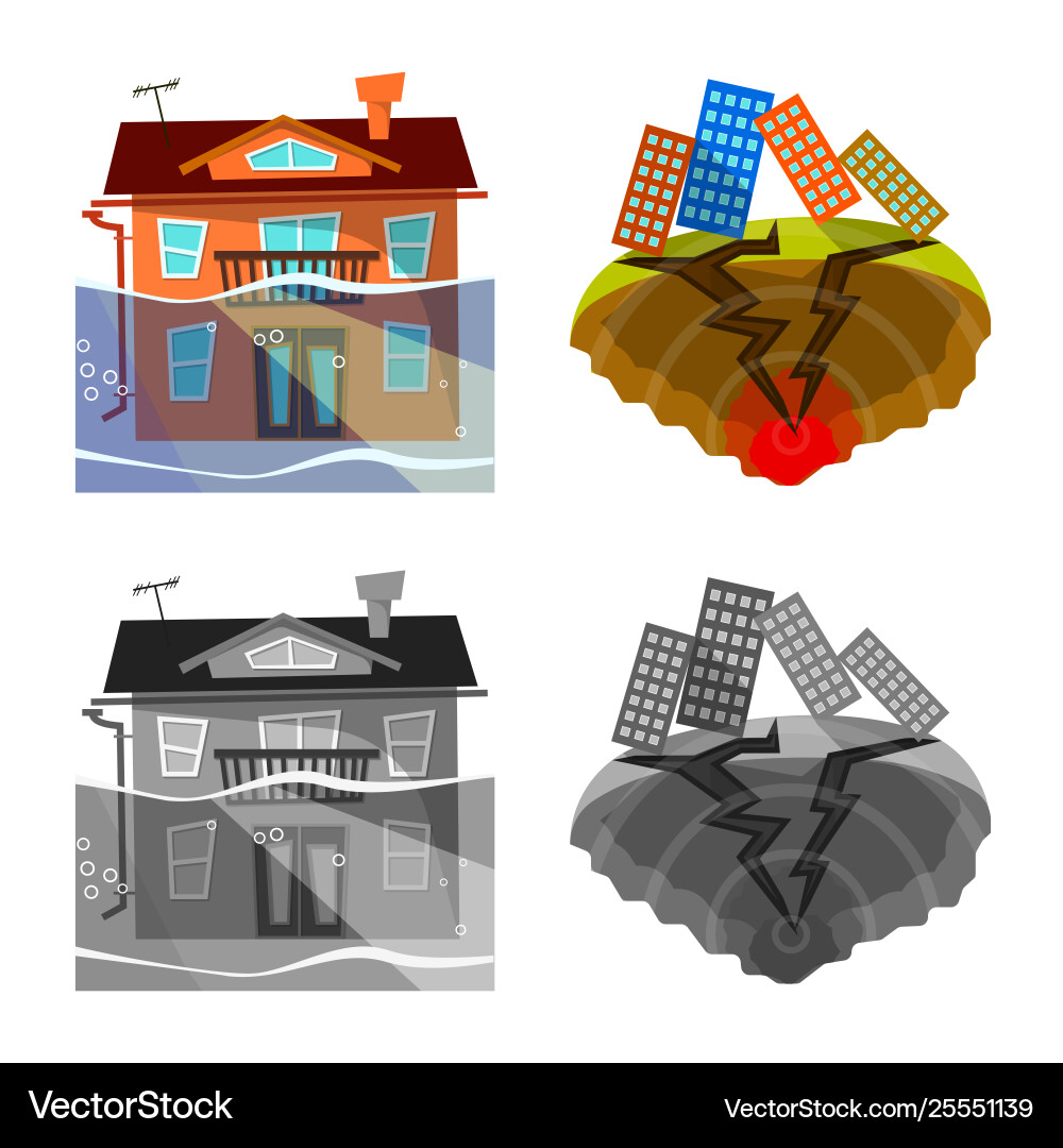 Isolated object weather and distress sign set Vector Image