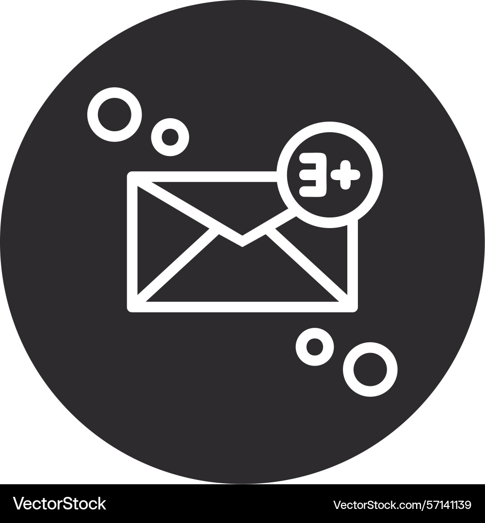 Message notification inverted circle black Vector Image