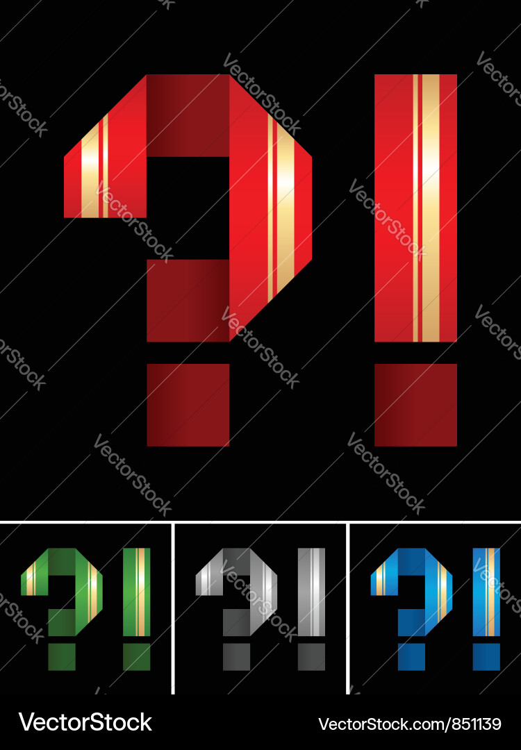 Punctuation marks from color paper ribbon vector image