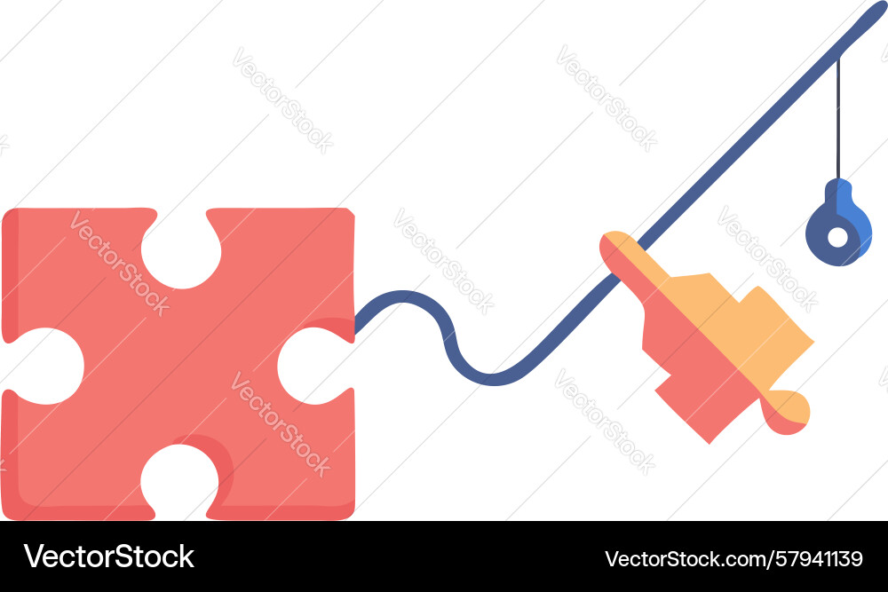 Puzzle Hook: Problem Solving Strategy Vector Image