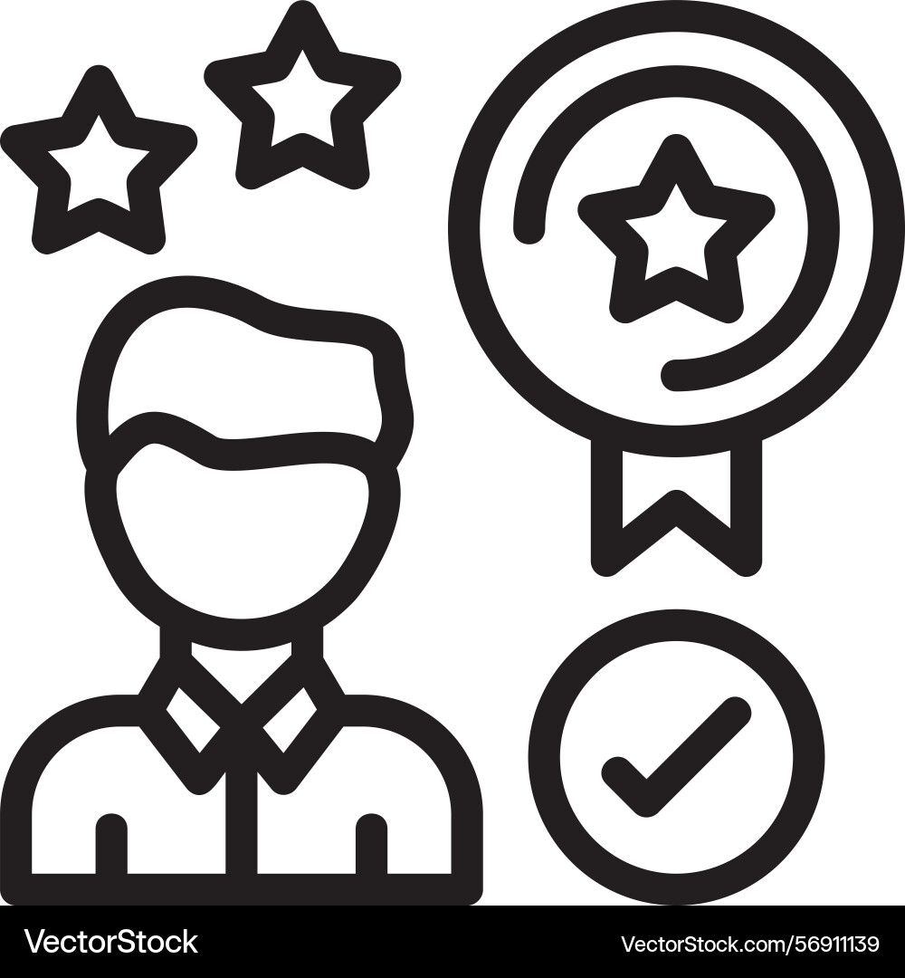 Recognition linear style icon design vector image