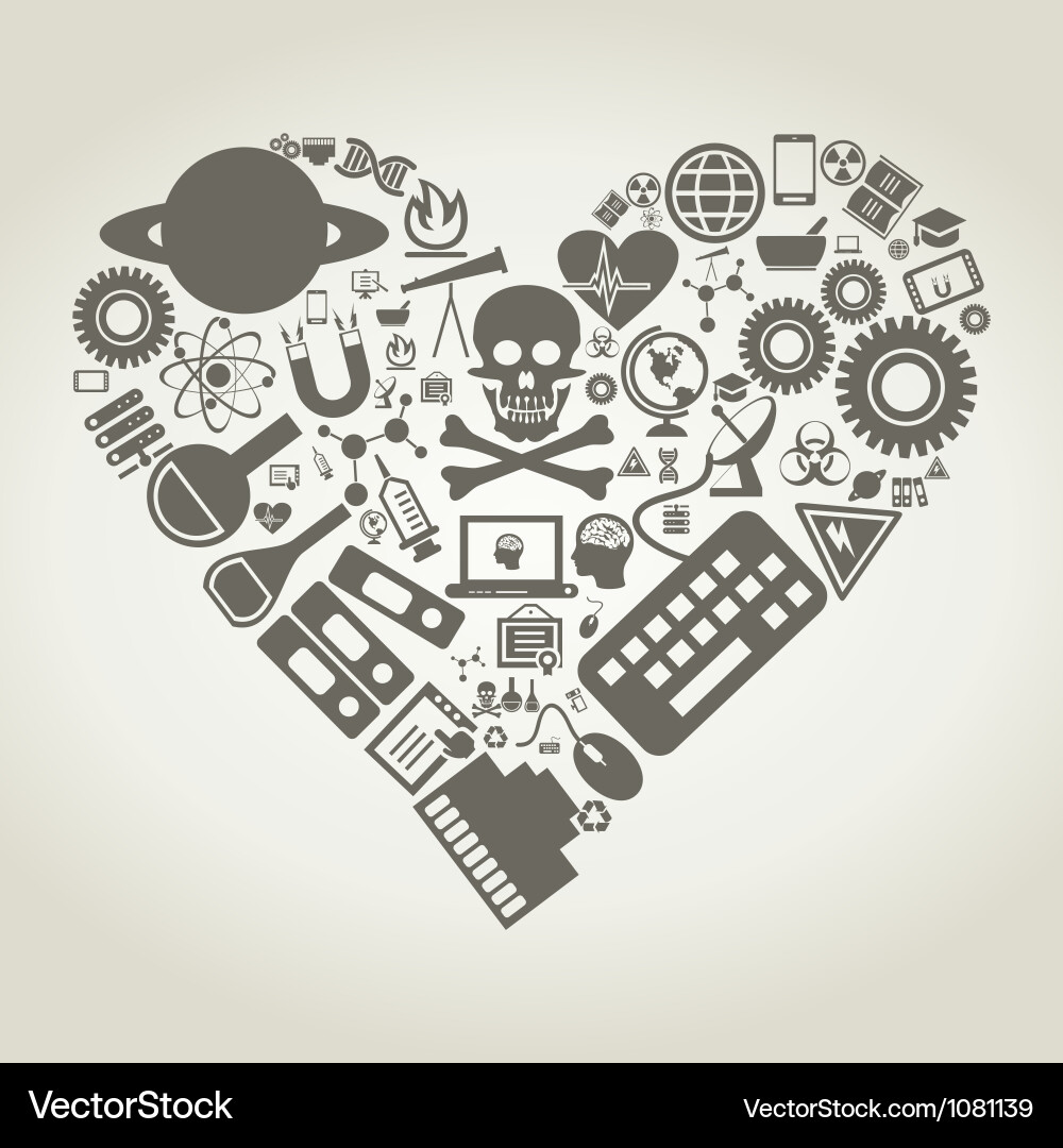 Science Heart Icon Vector Image