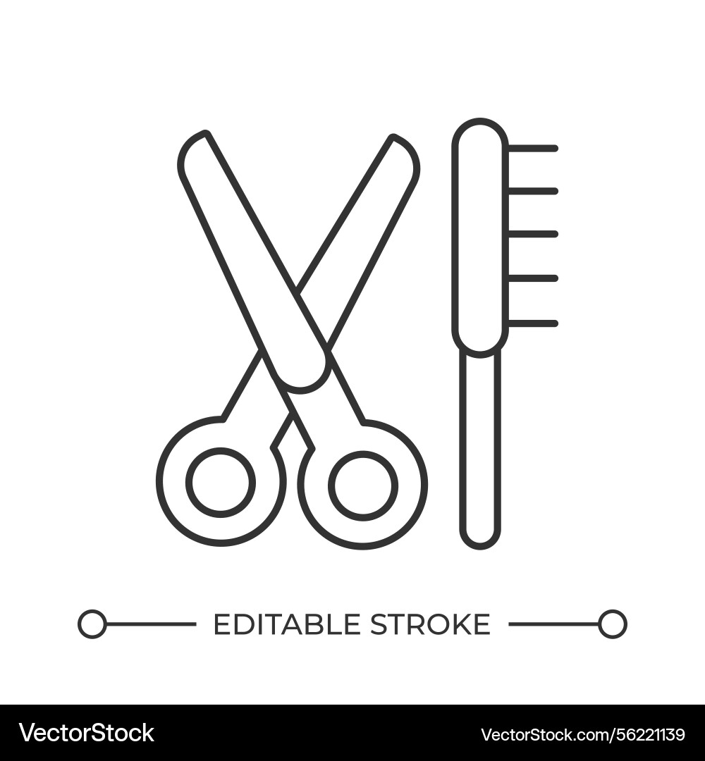 Scissors and comb line icon Scissors and comb line icon Vector Image