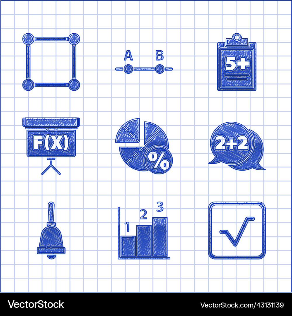 Set graph schedule chart diagram square root Set graph schedule chart diagram square root vector image
