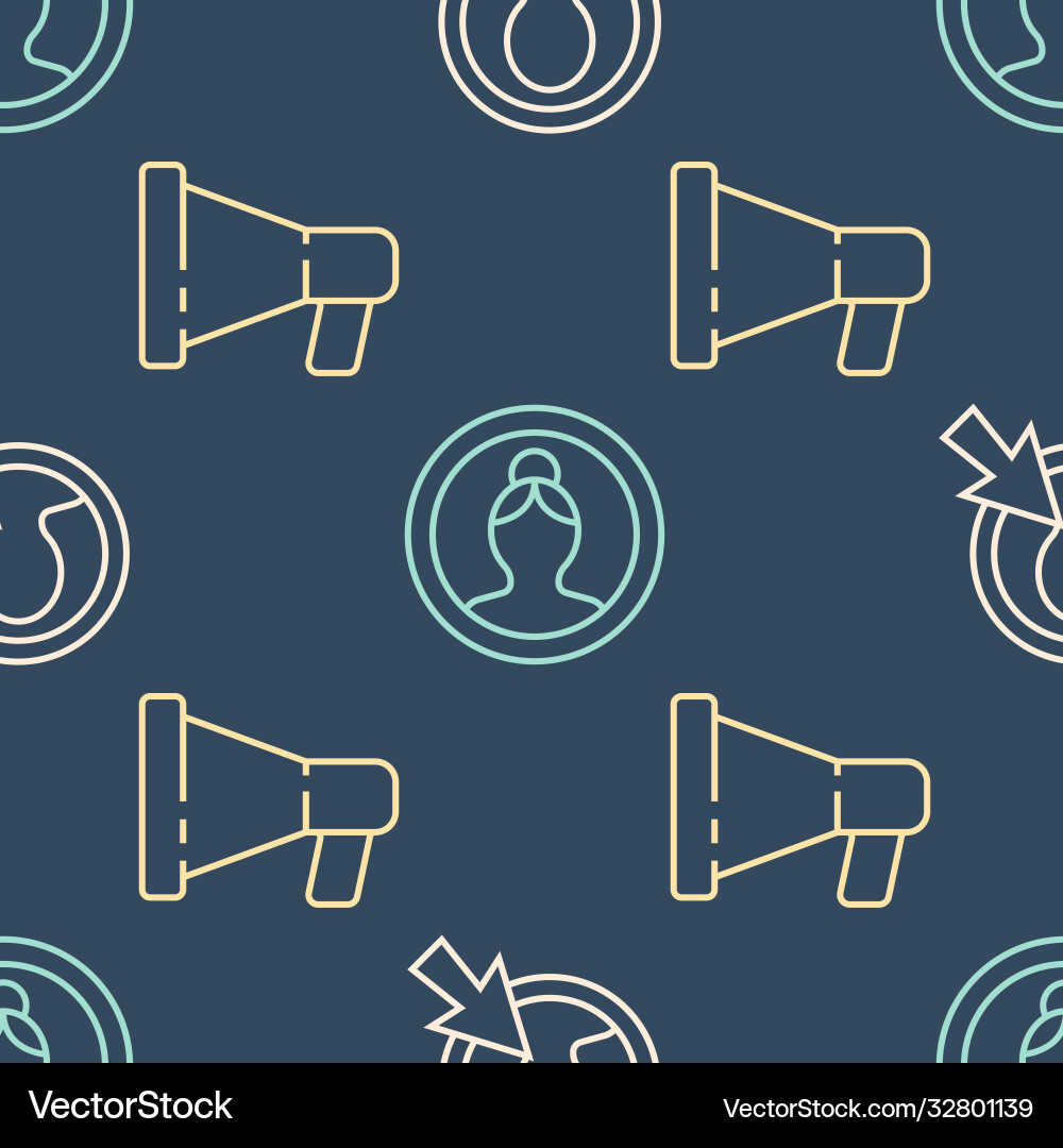Set line create account screen megaphone Set line create account screen megaphone vector image
