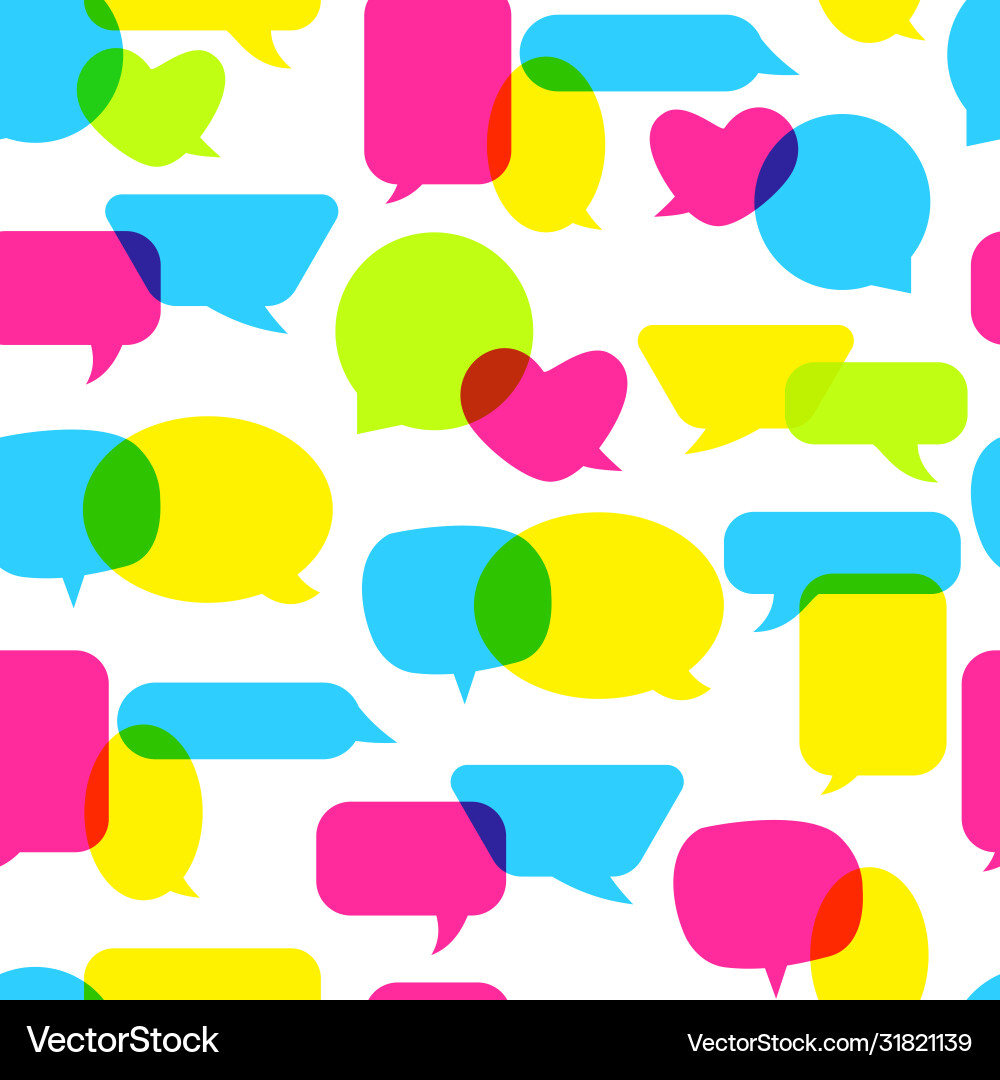 Speech bubble overprint seamless pattern Speech bubble overprint seamless pattern vector image