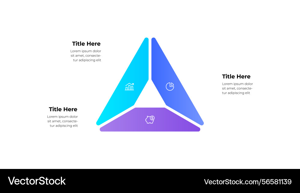 Triangular infographic with data analysis Triangular infographic with data analysis vector image