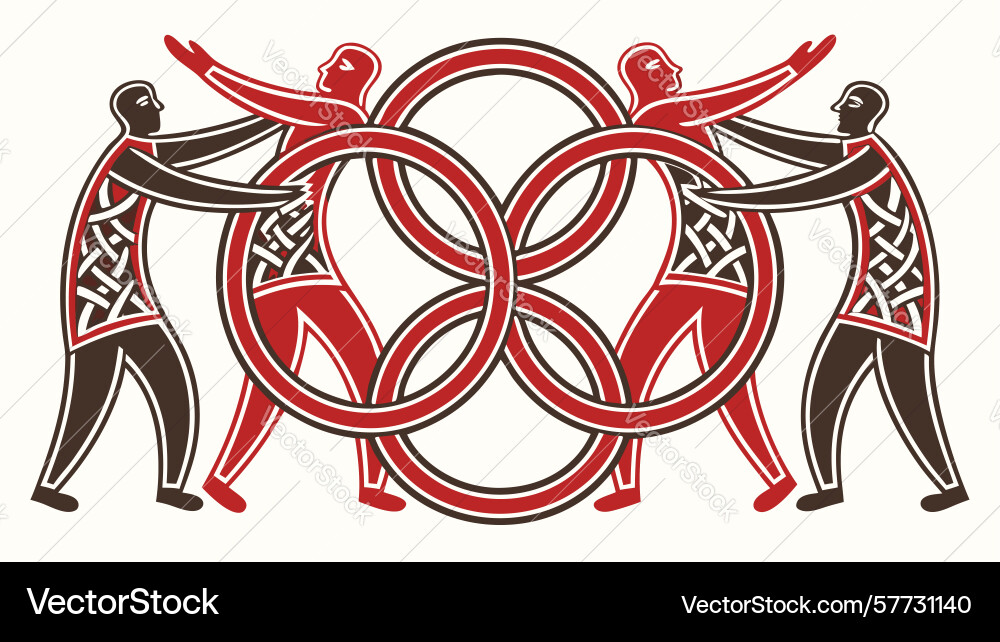 Abstract circular pattern with intertwined vector image