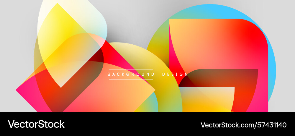 Abstract shapes overlap creating vibrant color Vector Image