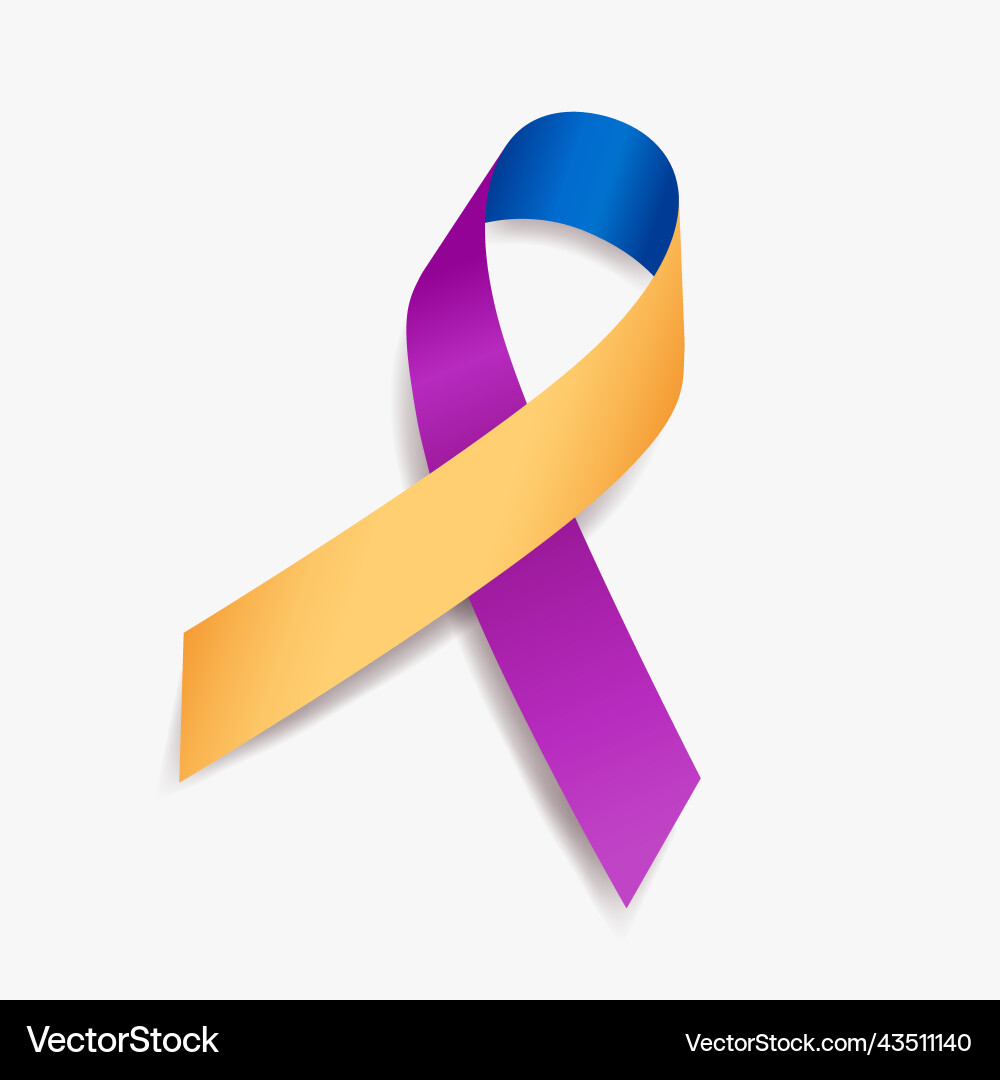 Bladder Cancer Awareness Ribbons Vector Image