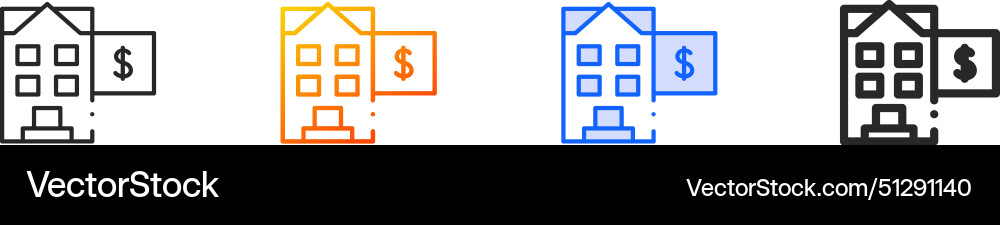 Building iconthin linear gradient blue stroke Building iconthin linear gradient blue stroke vector image