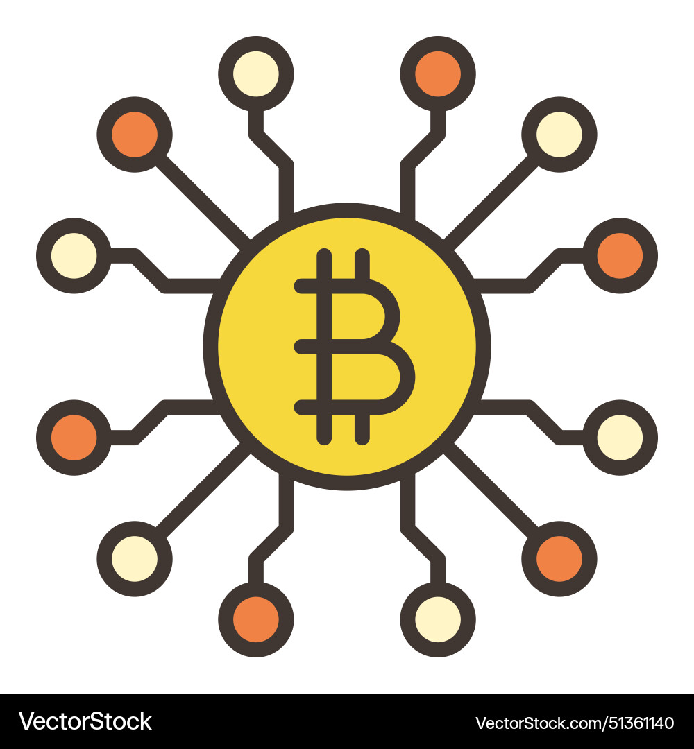 Chip with bitcoin sign crypto technology colored – Royalty-Free Vector |  VectorStock